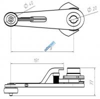 Рычаг привода дк (водило цилиндр, проем 700 мм) 0411.03.15.100 МЛЗ