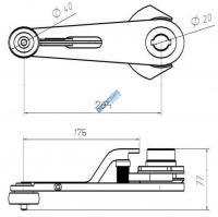 Рычаг привода дк (водило цилиндр, проем 800 мм) 0411.03.15.100-03 МЛЗ