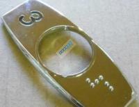 Накладка кнопки приказа "3" хром, брайль, символ слева, OTIS 2000R  FAA396J103