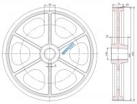 Шкив канатоведущий 950х4х15 348.02.00.001А-01 МЛЗ